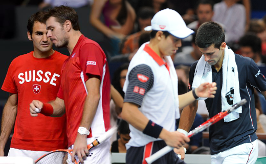 Wawrinka défie Federer et Nishikori défie Djokovic en demies à Londres