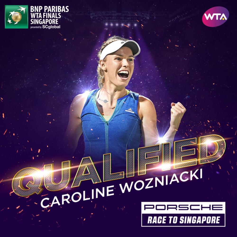 Wozniacki est officiellement qualifiée pour les Masters