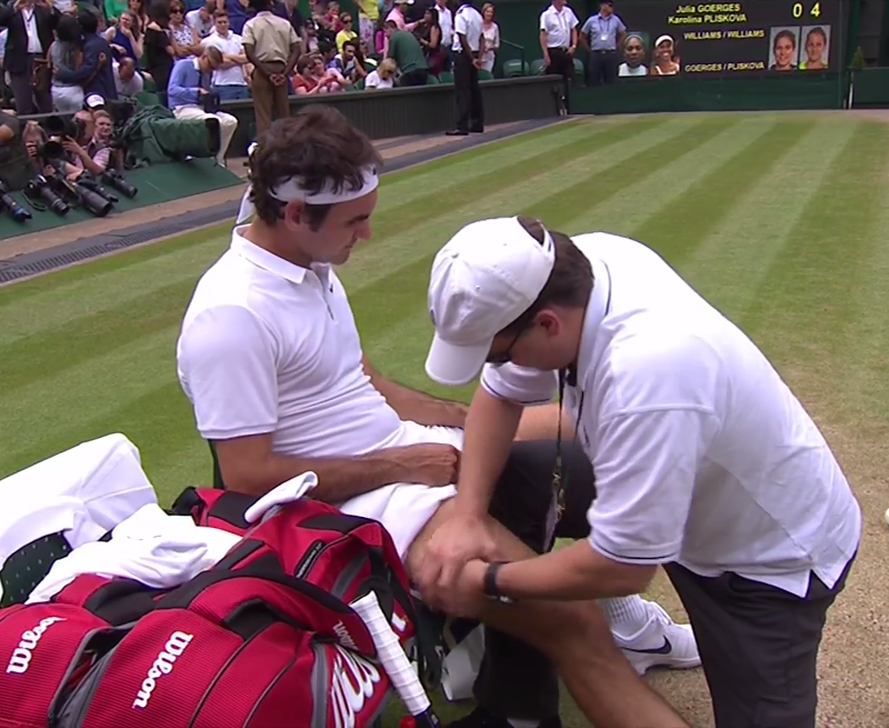 Federer touché à la cuisse droite 