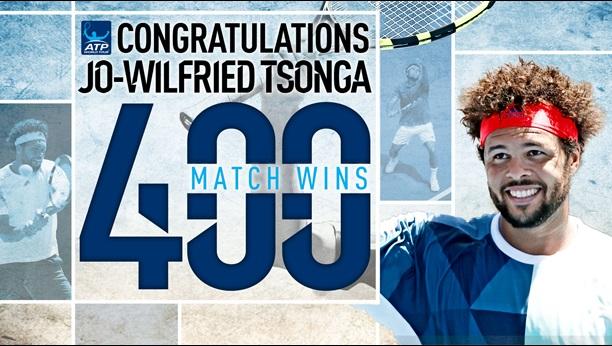 Jo-Wilfried Tsonga remporte sa 400ème victoire à l'ATP World Tour suite à son succès en demi-finale de Rotterdam contre Tomas Berdych
