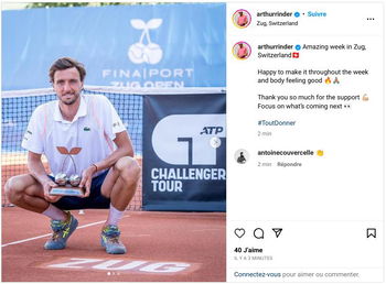 Rinderknech remporte le Challenger de Zug.