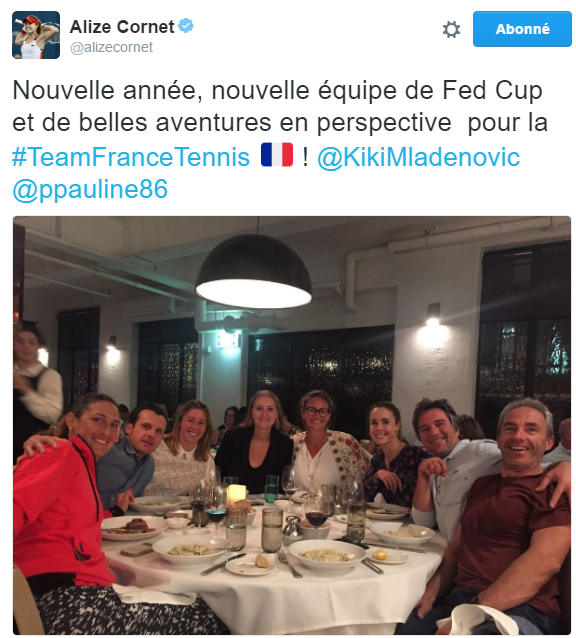 L'équipe de France de Fed Cup presque au complet pour ce repas de 