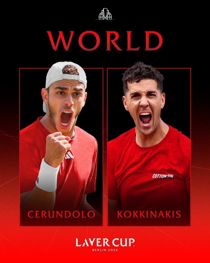 Laver Cup - De Minaur en Paul trekken zich terug, Cerundolo en Kokkinakis sluiten zich aan bij het wereldteam