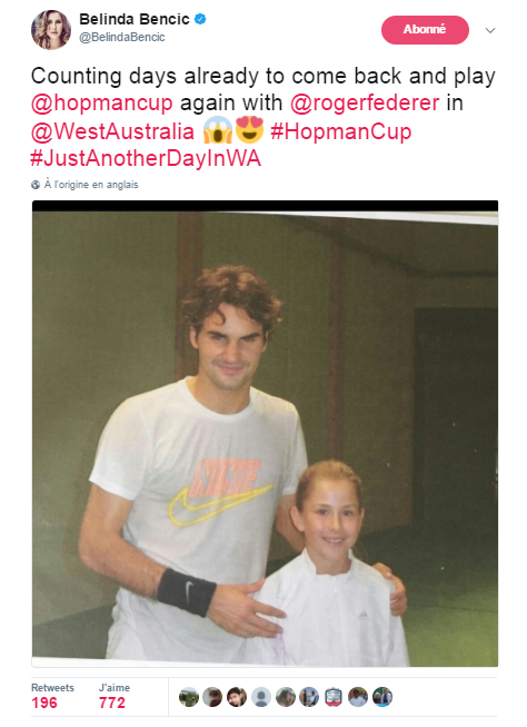 Federer entamera sa saison 2018 par la Hopman Cup aux côtés de Belinda Bencic
