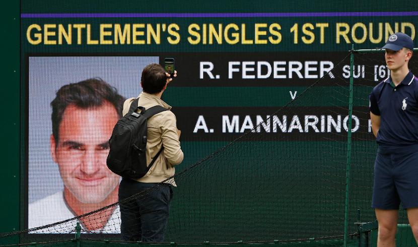Federer dos au mur face à Mannarino au 1er tour de Wimbledon