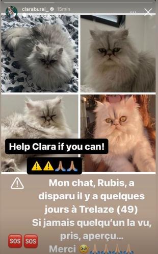 L'appel à l'aide de Clara Burel sur Instagram. 