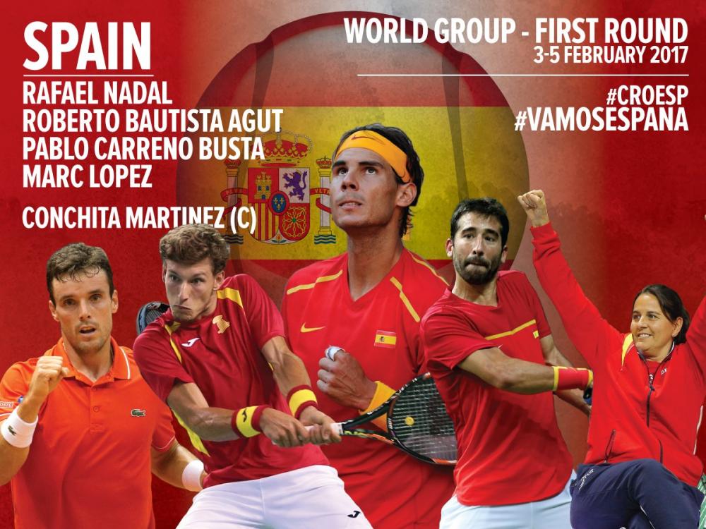 Coupe Davis : Nadal, Bautista Agut, Carreno Busta et Marc Lopez sont les joueurs espagnols qui joueront face à la Croatie au 1er tour