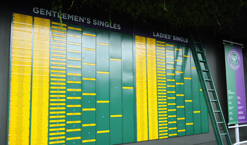 Le tableau messieurs de Wimbledon est disponible sur TT