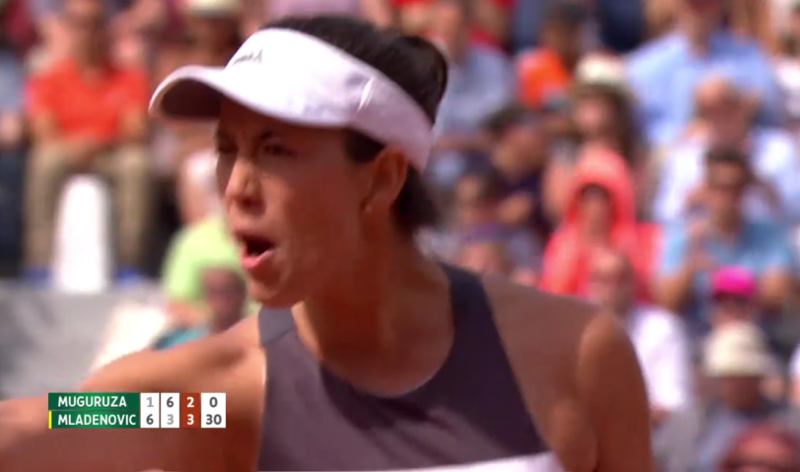 Vilain geste de Muguruza qui a déchargé toute sa frustration en hurlant un Towel 