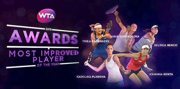 Bacsinszky, Schmiedlova, Bencic, Pliskova et Konta nominées pour l'award de la joueuse WTA qui a connu la plus forte progression en 2015