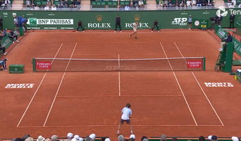 Monumental échange de 40 frappes entre Fritz et Rublev en demies à Monte-Carlo.
