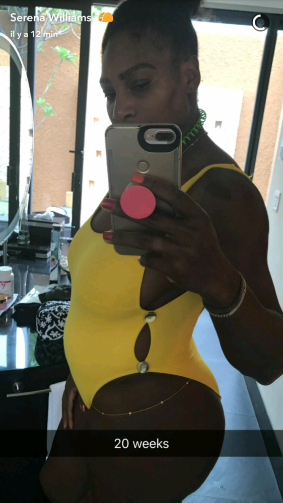 Serena Williams serait enceinte d'après une photo postée sur Snapchat qu'elle a ensuite supprimée quelques minutes plus tard.