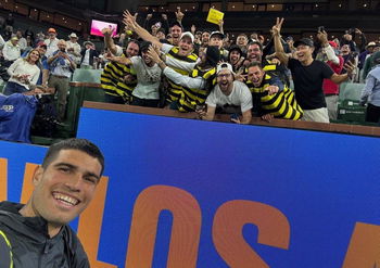 Ungewöhnlich - Fans verkleidet als Bienen beim Alcaraz-Match