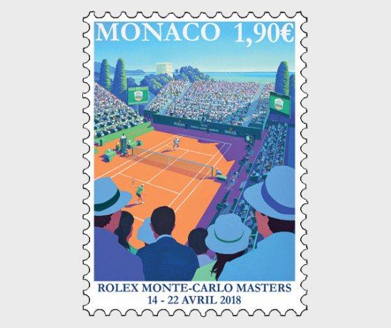 Insolite : la poste monégasque a sorti un timbre à l'effigie du tournoi de Monte-Carlo (Masters 1000) qui aura lieu du 14 au 22 avril 2018