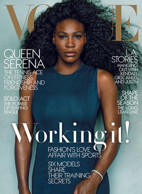 Serena Williams en couverture de Vogue en avril 