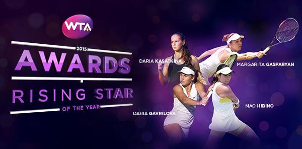 Kasatkina, Gasparyan, Gavrilova et Hibino nominées pour l'award de la révélation de l'année 2015 sur le circuit WTA