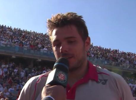 Wawrinka : J'ai une pensée pour Magnus qui a perdu la finale 1 fois en joueur et 2 fois en coach. Elle est pour toi. Enfin tu la gagne 