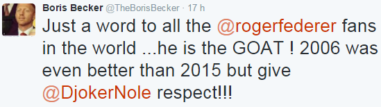 Becker aux fans de Federer : 