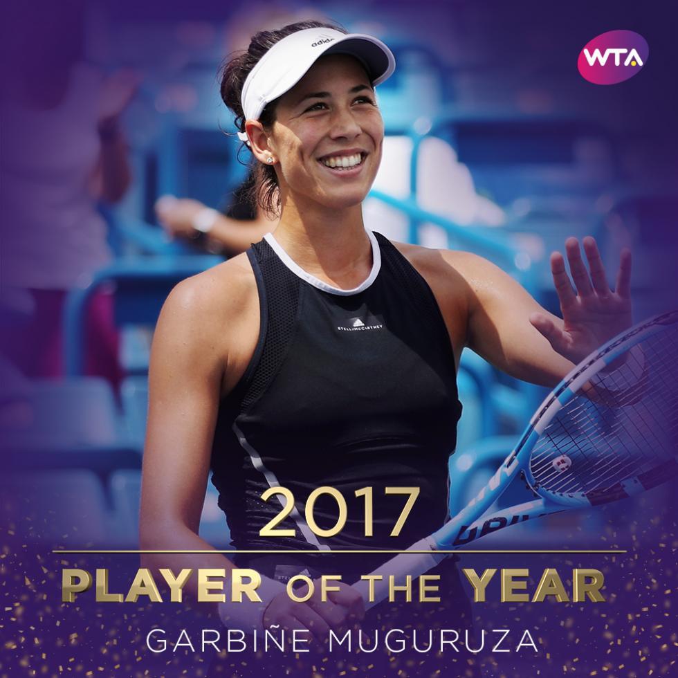 Garbiñe Muguruza élue joueuse de l'année 2017 ! Notamment vainqueur à Wimbledon et devenue N