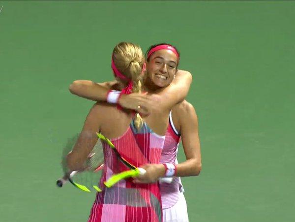 Mladenovic/Garcia  accèdent à la finale du double à Dubaï en battant Babos/Goerges 6/3 6/4