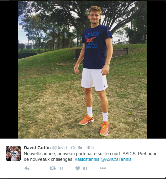 Asics devient le nouvel équipementier de Goffin pour 2016