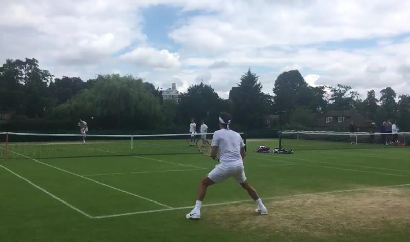 Federer était à l'entrainement cet après-midi à Wimbledon