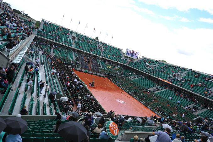 La pluie interrompt les matchs à Roland Garros