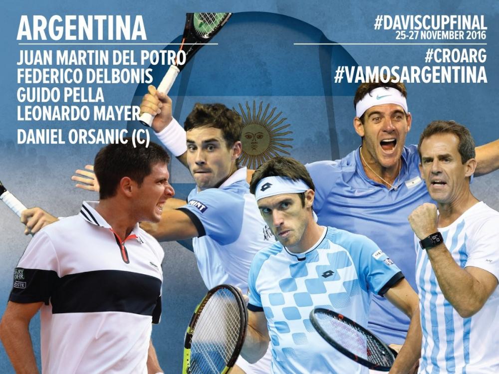 Del Potro, Delbonis, Pella et Mayer composent l'équipe d'Argentine qui jouera la finale de la Coupe Davis face à la Croatie, fin novembre