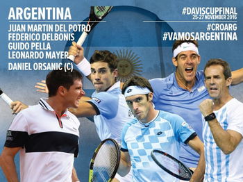 Del Potro, Delbonis, Pella et Mayer composent l'équipe d'Argentine qui jouera la finale de la Coupe Davis face à la Croatie, fin novembre.