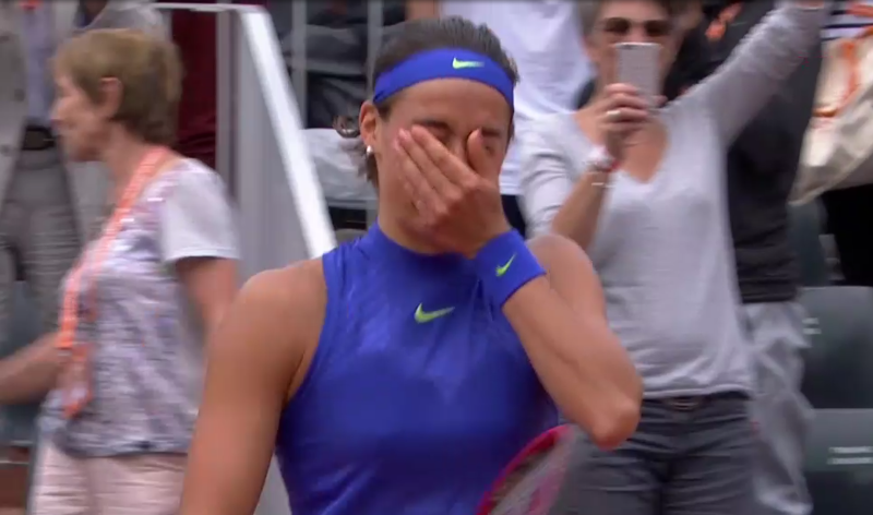 La joie, les larmes presque, de Garcia qui est passée par toutes les émotions face à Hsieh et qui rejoint Cornet en 8èmes de Roland Garros.