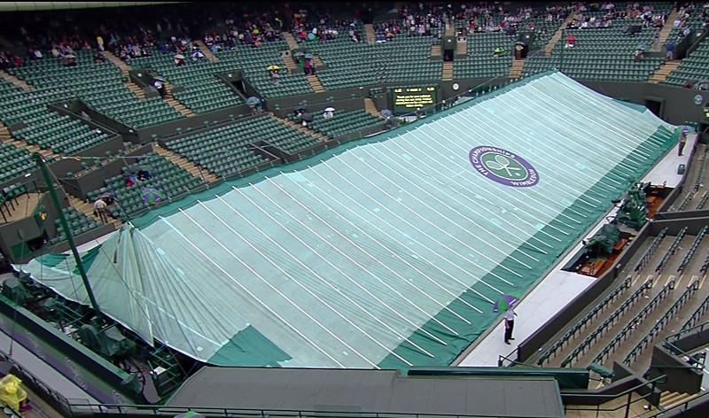 Il pleut toujours et les courts ont à nouveau été bâchés à Wimbledon