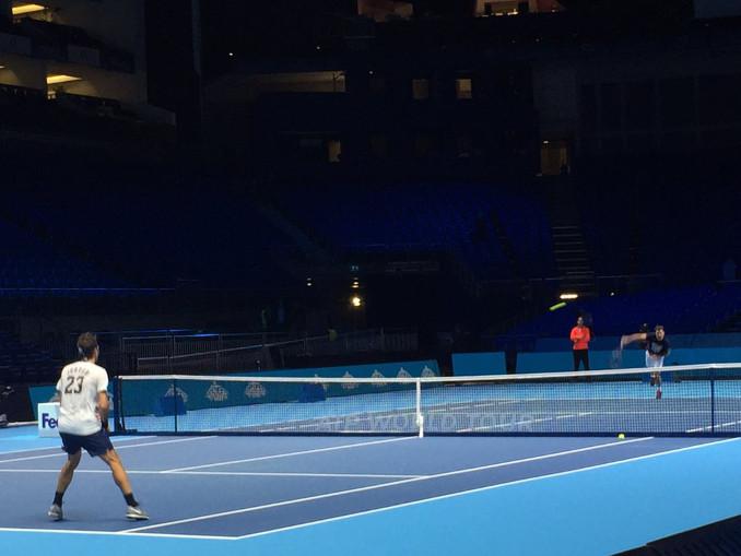 Federer et Wawrinka se sont entraînés ensemble ce matin du côté de l'O2 Arena