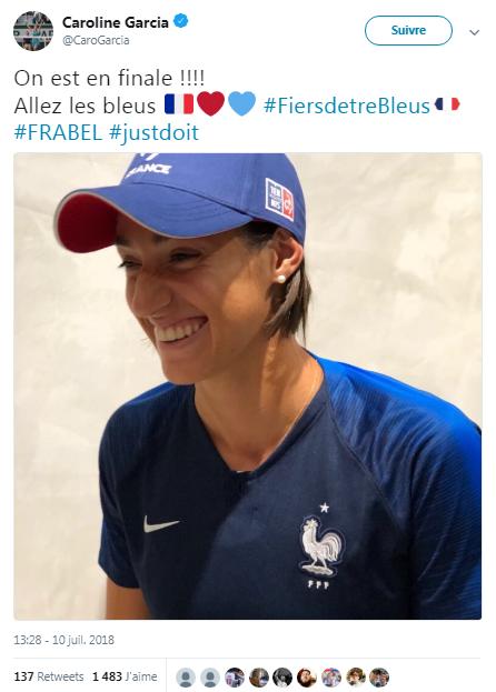 Le tennis français célèbre la qualification en finale du mondial de foot ! Garcia, Pouille ou Benneteau ont exprimé leur joie sur Twitter