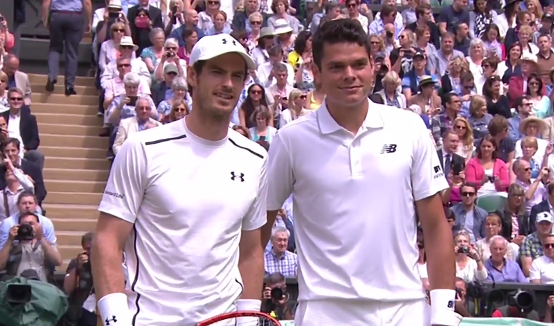 Murray et Raonic sont à l'échauffement sur le Centre Court