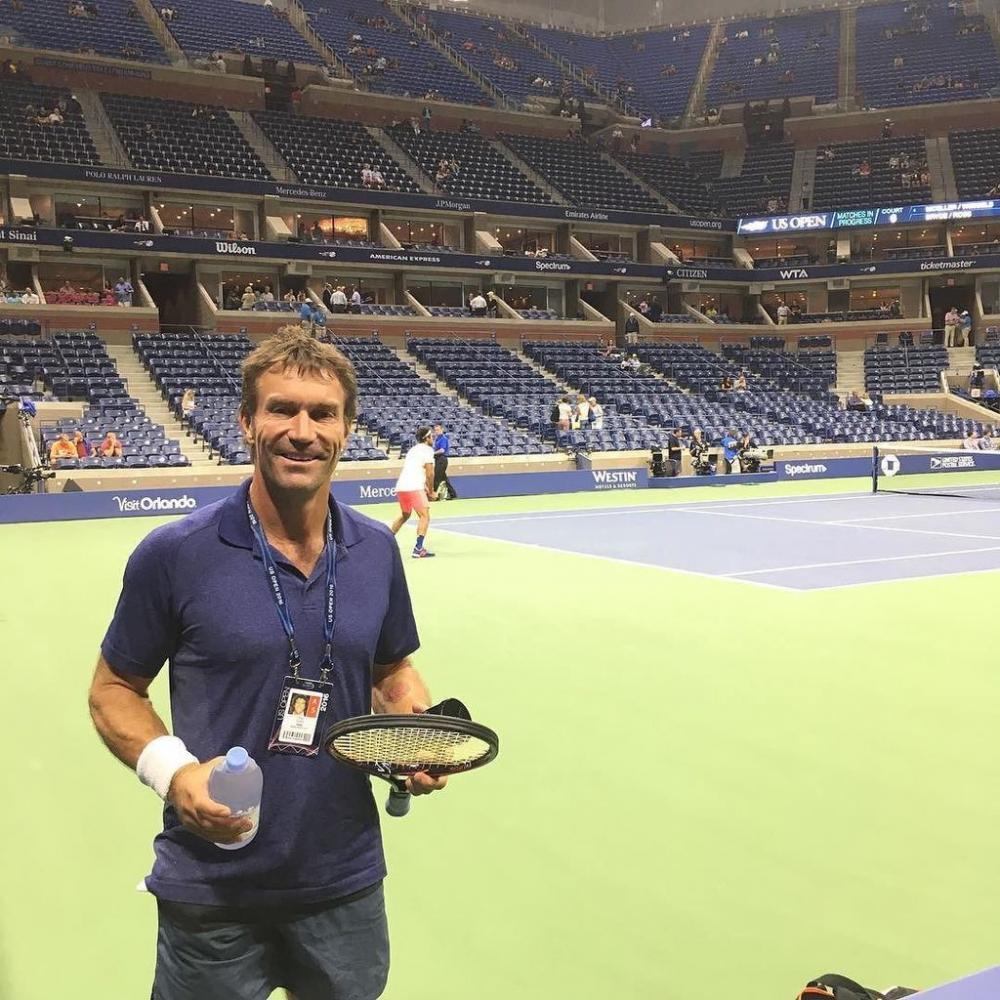 Tsonga et Djokovic ont pu taper la balle une dernière fois, chacun leur tour, sur l'Arthur Ashe avant leur demie