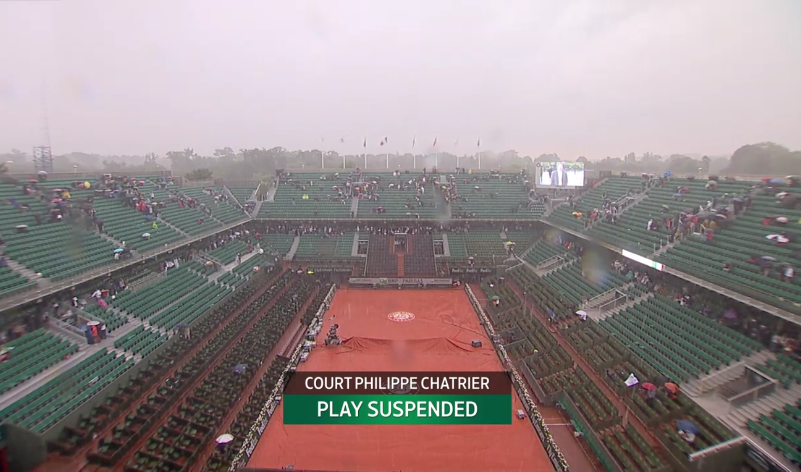 Pas de tennis avant 12h au mieux à Roland Garros en raison de la pluie