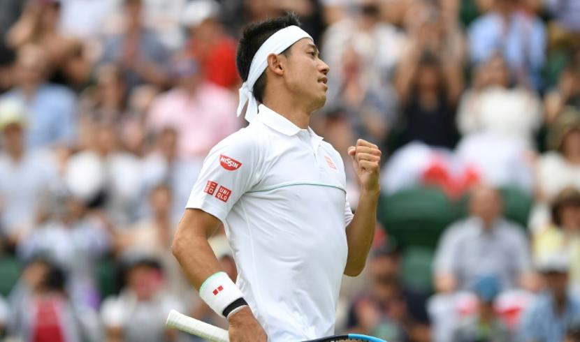 Nishikori rejoint Federer en quarts à Wimbledon 