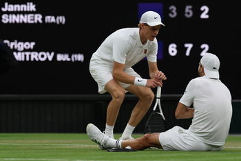 Trailing two sets to zero, Sinner prevails thanks to Dimitrov's withdrawal